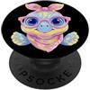 Kawaii Whimsical Pastel Woodland Face Gr Blue Hedgehog Ritratto Amante Animali Grafica Occhiali Rosa PopSockets PopGrip Adesivo
