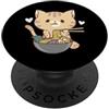 Anime Ramen, Kawaii Geschenke, lustige S Divertente e dolce gatto giapponese con rami, pasta e cuori PopSockets PopGrip Adesivo