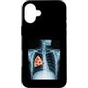 Rib Cage X-Ray Pizza Anatomy Co. Custodia per iPhone 16 Plus Fetta di pizza a raggi X con gabbia costale divertente cibo umorismo anatomia