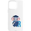 Timowo Studio Custodia per iPhone 15 Pro Max Elefante Lettera R Alfabeto Design