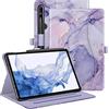 Fintie Custodia per Samsung Galaxy Tab S8 2022/Tab S7 2020 11 (modello SM-X700/X706/T870/T875/T878), visualizzazione multi-angolo con tasca, auto sleep/wake, marmo lilla