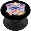 Kawaii Whimsical Pastel Safari Face Grap Blue Elephant Ritratto Animale Amante Grafica Occhiali Rosa PopSockets PopGrip Adesivo