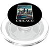 Chicago Travel Art Studio Chicago, orizzonte, illinois, retro, vendemmia, paesaggio urbano, arte PopSockets PopGrip per MagSafe