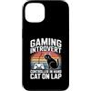 Introvert Gamer Cat Lover Retro Custodia per iPhone 13 Gioco introverso controller in mano gatto sul giro retrò