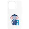 Timowo Studio Custodia per iPhone 15 Pro Elefante Lettera R Alfabeto Design
