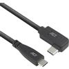 ACT Cavo angolare USB C 3 m, PD 60 W USB C spina angolare 90 gradi, destra a sinistra/destra, velocità dati 10 Gbps, risoluzione video 4K a 60 Hz, cavo video USB Type C, cavo dati, cavo di ricarica
