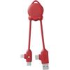 Xoopar Cavo Multi USB 4 in 1 - Caricatore Universale con Connettori Lightning, USB-C e Micro - Ideale per Caricare Smartphone, Auricolari, Tablet OctoMini Rosso