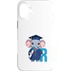 Timowo Studio Custodia per iPhone 16 Plus Elefante Lettera R Alfabeto Design