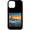 Baltimore Travel Art Studio Custodia per iPhone 12 mini Baltimora Maryland Harbour Skyline Retro City Art