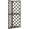 RMIHSJG traliccio angolare grigio, 50 x 50 x 145 cm, in legno massello, per piante rampicanti, robusto traliccio da giardino come supporto stabile per rose ed edera in esterni