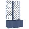 vidaXL Fioriera da Giardino con Traliccio Blu Grigio 80x40x136 cm PP