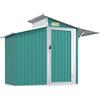 vidaXL Capanno da Giardino Verde 207x130x208,5 cm Acciaio Zincato