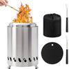 TOWEBOORY Braciere Senza Fumo Portatile, Braciere per Esterni Braciere da Tavolo Braciere Rotondo in Acciaio Inossidabile, con Custodia, per Campeggio Picnic Esterni Barbecue Escursioni
