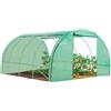 IDMarket - Serra da giardino a tunnel da 12 m², 4 x 3 x 2 m, in acciaio zincato + telo anti-UV con porta e finestre ZEBRA verde, per tutte