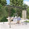Keyroto Gazebo - Gazebo da giardino pergolato, 2 x 2,3 m, con tetto gazebo esterno in acciaio, per mobili, giardino, terrazza, antracite, 2 x 2,3 m