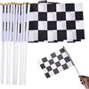 ulapithi Bandiere da corsa per auto da corsa, bandierine da corsa, bandierine da corsa, 10 pezzi, 12,7 x 20,3 cm, colore bianco e nero