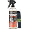 bio-chem - Detergente per Acciaio Inox 750ml + Panno in Microfibra - Piano Cottura, Forno a microonde, fornelli - Sgrassatore Cucina Forno decap - Detergenti per la casa