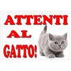 Crazy Family Shop Cartello, Targa ATTENTI AL GATTO da Cancello CERTOSINO cm 30 x 21,5