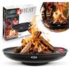 HEAT Outdoor Living Ciotola Per Fuoco Diametro 90 cm Nero - Ciotola Per Barbecue Da Giardino - Fossa Per Fuoco All'aperto E Barile Per Fuoco - Riscaldatore In Acciaio Per Patio - 90x90x19cm