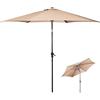 KOMFOTTEU Ombrellone Pieghevole da Giardino 300 cm, Protezione UV, con Manovella, Ombrellone Parasole da Esterno per Terrazza, Balcone, Patio, Mercato, Spiaggia, senza Base, Altezza 235 cm (Beige)