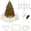 UISEBRT Recinzione per albero di Natale con illuminazione, luce bianca calda, con 8 modalità di luce, IP44, impermeabile, decorazione natalizia per albero di Natale e giardino, interni ed esterni, a