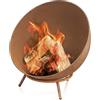 BBQ-Toro Ciotola per fuoco Ø 60 cm | effetto ruggine | Ciotola per fuoco inclinabile con tre gambe | Palla di fuoco 2in1, barile di fuoco per giardino, campeggio e patio