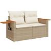 vidaXL Divano da Giardino con Cuscini a 2 Posti Beige in Polyrattan