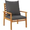 vidaXL Poltrone da Giardino 2pz con Cuscino in Legno Massello Acacia