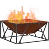 vidaXL Focolare Marrone 80 x 80 x 40 cm, Stile Moderno, focolare Quadrato in Acciaio, Resistente alla ruggine, Perfetto per scaldare Feste all'aperto