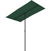 vidaXL Ombrellone da Esterni con Palo in Alluminio Parasole Protezione per Il Sole Telo Protettivo Tenda Riparo Accessori da Esterni 180x110cm Verde
