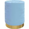 vidaXL Sgabello Rotondo con Contenitore Azzurro in Velluto 31 x 37 cm
