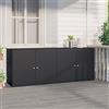 Homgoday Armadio da giardino, armadietto per la casa, rattan, balcone, nero, 198 x 55,5 x 80 cm