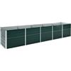 vidaXL Letto Rialzato Giardino in Acciaio Zincato Vaso per Fiori Contenitore per Piante Verdi Accessori per Giardino Decorazioni 400x80x45 cm Verde