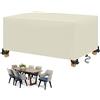 HTCSZL Copertura per Mobili da Giardino,Copertura Tavolo Esterno,Copertura Mobili da Giardin Rettangolari,Tessuto 420D Oxford,Impermeabile, Antivento,Anti-UV, Antipolvere(190x90x75cm,Bianco crema)
