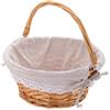 SZLIFE Cestino portaoggetti da Picnic in Rattan Intrecciato a Mano, Versatile per Decorazioni per Feste in casa, Minimalista, Tradizionale, con Fodera in, Size L Light Brown