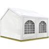 TOOLPORT Tendone per feste 4x4 m Gazebo party per sagre, mercati 450 N bianco impermeabile protezione UV