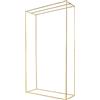 Wiyuer Arco di nozze in metallo, 2,8 m, quadrato, arco di rose, sfondo decorativo, supporto per fiori, matrimonio, anniversario, compleanno, festa, Natale, Capodanno, decorazione dorata