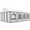 TOOLPORT Tendone per Feste 4x8 m Gazebo Party per sagre, mercati ca. PE 450 N Bianco-Grigio