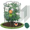 TTL GARDEN Supporto per arbusti, 70 cm x 40 cm, set da 20 pezzi + velcro, supporto per piante in acciaio inossidabile rivestito in plastica, supporto per piante, supporto per fiori, ortensie, rose