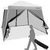 RELAX4LIFE Gazebo da Giardino Pieghevole 3x3M, Impermeabile e Resistente, Altezza Regolabile, Tenda per Fiere, Mercato, Campeggio (3x3x2,37/2,46/2,55M, Grigio)