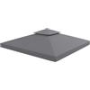 AND HOME Telo Gazebo 3x3, con AIRVENT -MISURA UNIVERSALE- Tetto a 2 Livelli Di Ricambio, Pieghevole, Con Fori Drenaggio E Impermeabile, 180 g/㎡, Anti-UV 100%, PL, Installazione Facile, Grigio Topo
