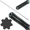 youth care Terra Ricambi - Asta di Trasmissione per Decespugliatore 153 cm Ø8 mm 7 Denti | Ricambio Agricolo Compatibile | Albero Interno in Acciaio Temprato per Motore e Testina Decespugliatore (7 DENTI)