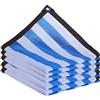 OTIGA Telo Copertura In Rete 75%,Baldacchino Rettangolare Con Occhielli,Telo Ombreggiante Tessuto Per La Protezione Solare Strisce Bianche E Blu,Per Il Balcone Del Cortile Portico (2mx5m/6.6ftx16.4ft)