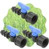acquaverde Mini Valvola a Cilindro, Rubinetto Portagomma con Filetto Femmina per Impianti, Sistemi e Tubi di irrigazione a Goccia, Nero Made in Italy - Orto Facile (3, 16 mm x 3/4)