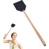 CGACCSD Scacciamosche, Scacciamosche In Pelle Resistente, Con Manico Lungo E Manico In Legno Di Faggio Con Corda Sospesa, Resistente E Resistente, Per Interni Ed Esterni 49.5cm