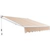 COSTWAY Tenda da Sole per Esterno Avvolgibile, Tenda da Sole a Bracci Estensibili con Telaio in Alluminio e Tettuccio Resistente al Sole e Impermeabile e Manovella (Beige, 245 x 200 cm)