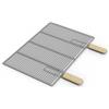 HAGO Griglia in acciaio inox | Quadrata 60x40 cm | Griglia di ricambio | Griglia per barbecue | Griglia per barbecue | universale | con maniglie | in acciaio inox | massiccia | per barbecue a gas |