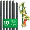 Novatool, 10 pezzi di pali per piante, 110 cm di verde, 11 mm di tubo di metallo con rivestimento in plastica, pali per piante rampicanti, supporto per piante, pali per cetrioli e pomodori per piante