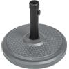 paramondo Base di Appoggio per Ombrelloni Standard, Rotonda in Calcestruzzo Polimerico, per Pali di Diametro 50 mm, con Adattatori, Argento