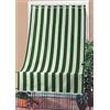 Corredocasa Tenda da Sole per Balcone e Finestre per Esterno a Righe Larghe con Anelli e Frangie in Tessuto Resistente che Protegge dai Raggi Solari, Oscurante per Veranda Casa (Verde, 280x300 CM)